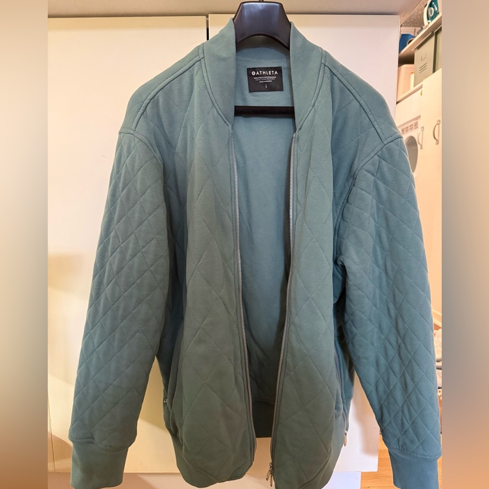 Athleta women’s Quilted Bomber Jacket - Teal
